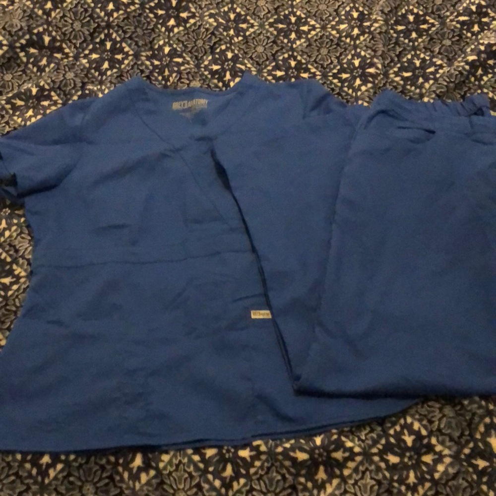 Greys Anatomy scrub set royal blue